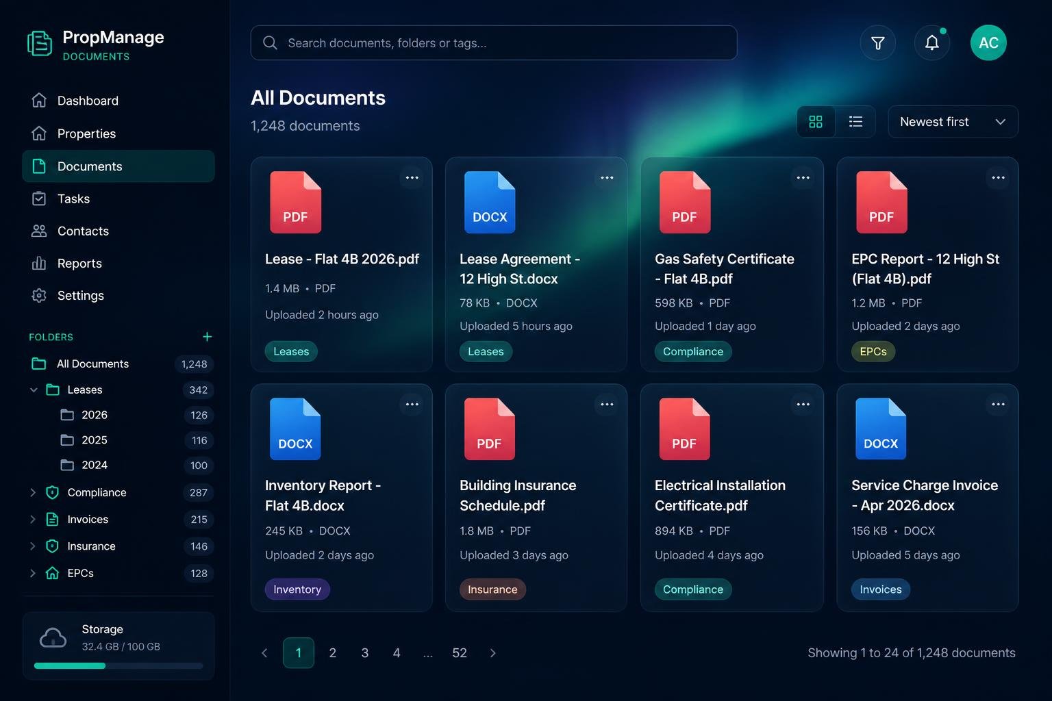 Document management interface